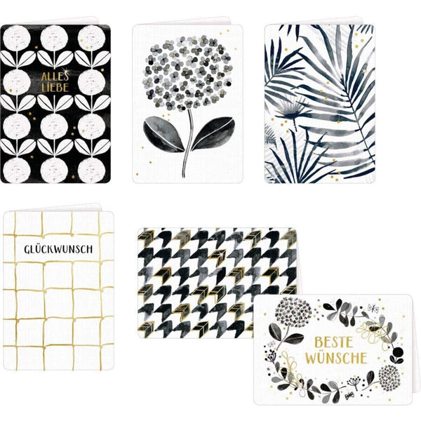 Coppenrath Verlag Grußkarte mit Kuvert All about black & white, 1 Stück, 6-fach sortiert