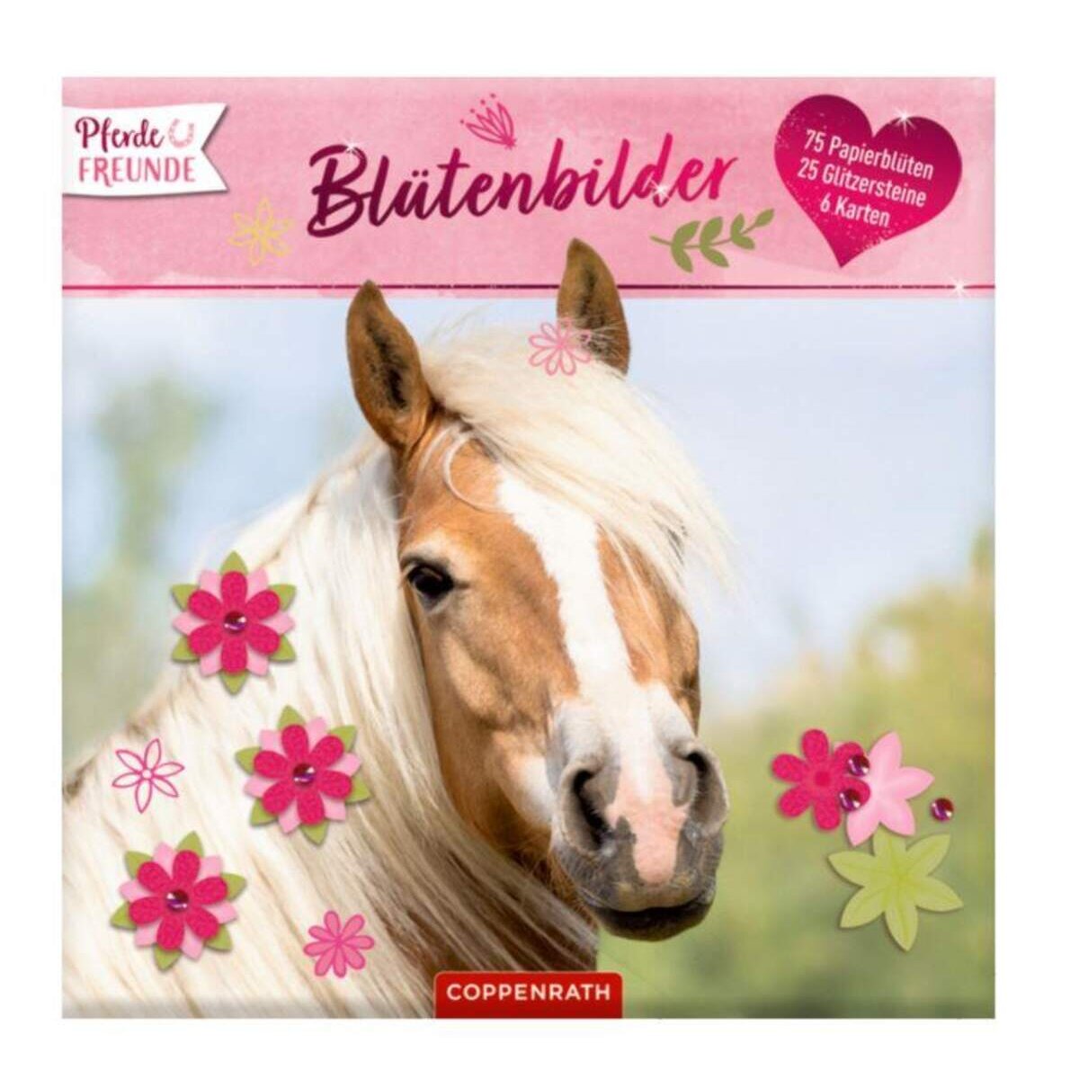 Coppenrath Verlag Pferdefreunde Blütenbilder (Karten,Papierblumen & Glitzersteine)
