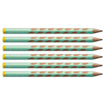 Ergonomischer Dreikant-Bleistift für Linkshänder - STABILO EASYgraph in pastellgrün - 6er Pack - Härtegrad HB
