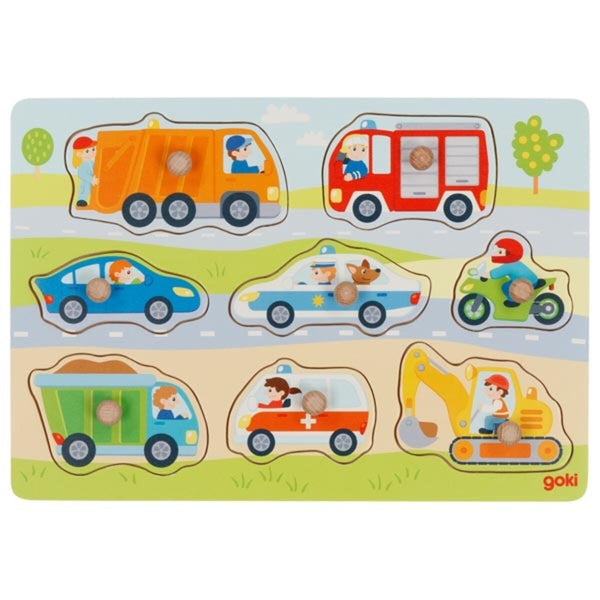 goki Steckpuzzle Fahrzeuge für Kleinkinder