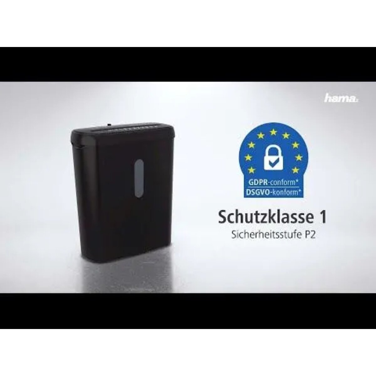 Hama Aktenvernichter S8CD Basic schwarz Schredder mit Sicherheitsstufe P2 T1