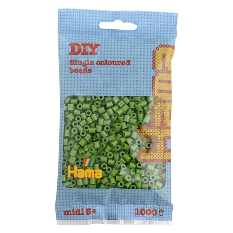 Hama Midi Bügelperlen, Helle Olive, ca. 1.000 Stück, Ø 5,0 mm