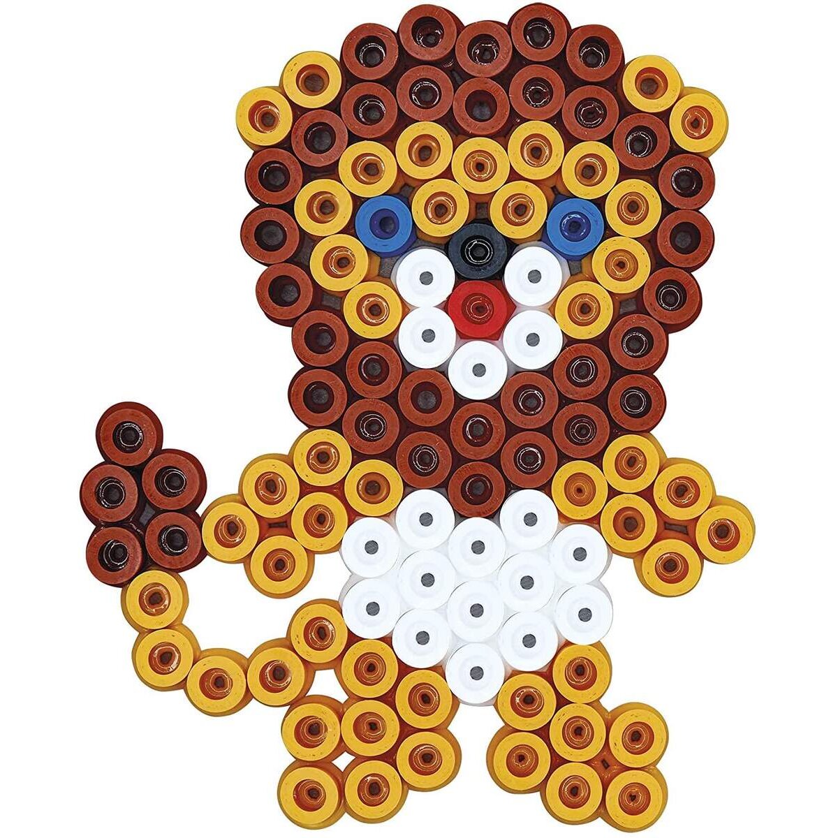 Hama Maxi Bügelperlen, Bügelperlen Box Löwe und Elefant, ca. 600 Bunte Bastelperlen, Zwei transparente Stiftplatten, Ø 10,0 mm