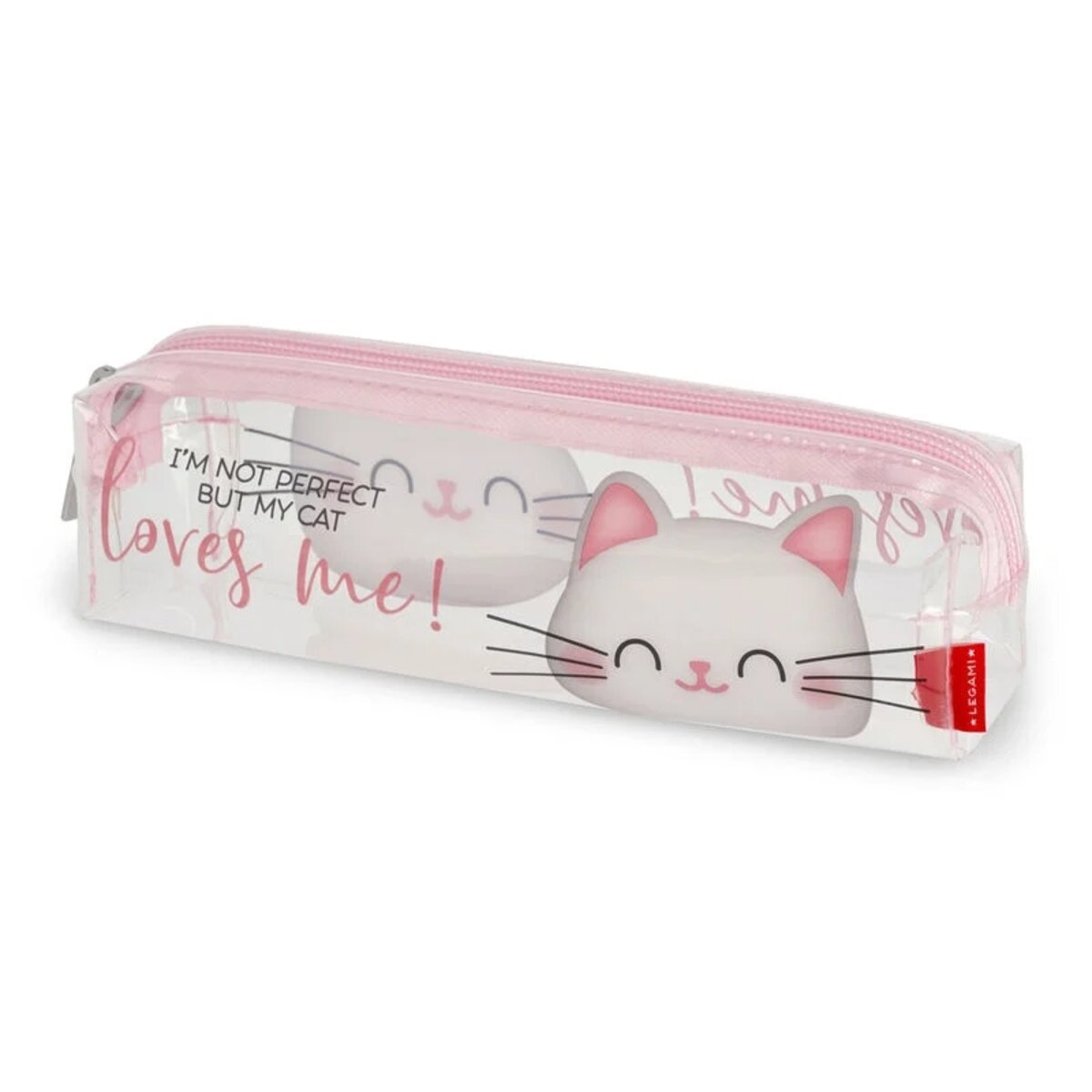 Legami Transparentes Schreibmäppchen Pencil Case 19,5 x 5,5 cm