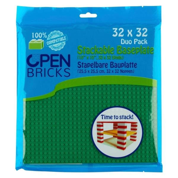 Open Bricks Baseplate 32x32 grün Doppelpack