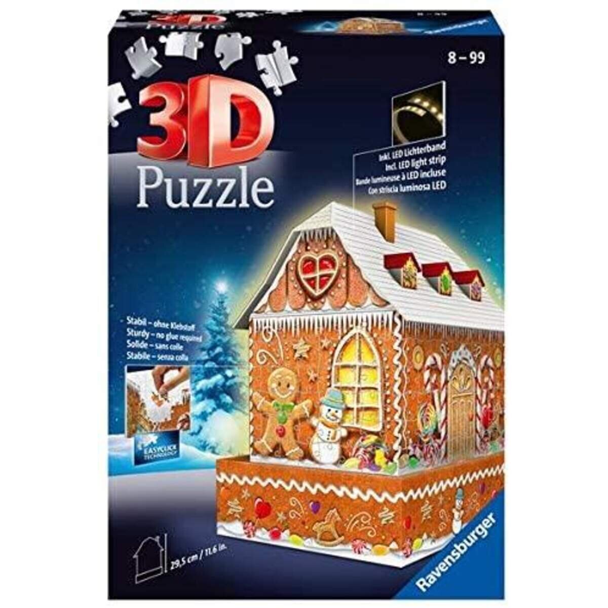 Ravensburger 3D Puzzle Lebkuchenhaus bei Nacht, 216 Teile