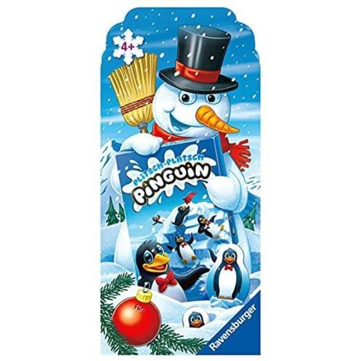Ravensburger Plitsch Platsch Pinguin, kompakte Mitbringspiel-Ausgabe