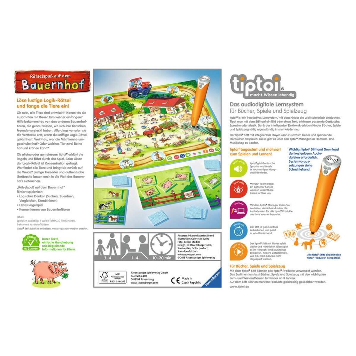 Ravensburger tiptoi Rätselspaß auf dem Bauernhof zurück