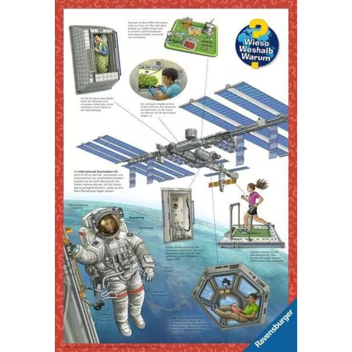 Ravensburger XXL Puzzle - Wieso? Weshalb? Warum? Auf der Weltraumstation, 100 Teile