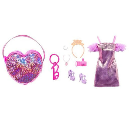 Barbie Fashion Kleidung und Deluxe-Tasche mit Zubehör, 1 Set, 3-fach sortiert