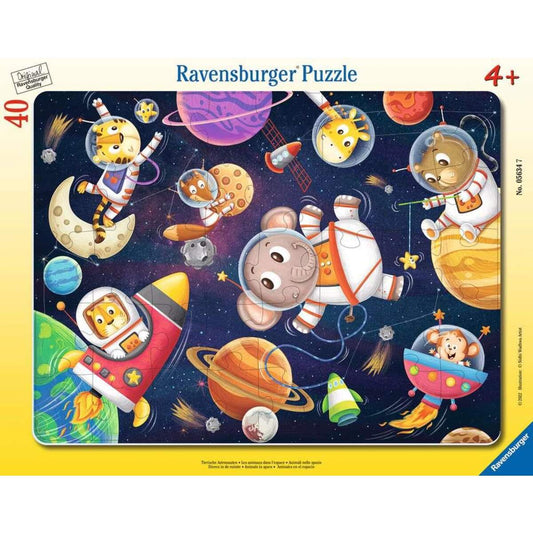 Ravensburger Rahmenpuzzle - Tierische Astronauten, 40 Teile