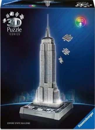 Ravensburger 3D Puzzle Iconics: Empire State Building - mit Licht, 216 Teile