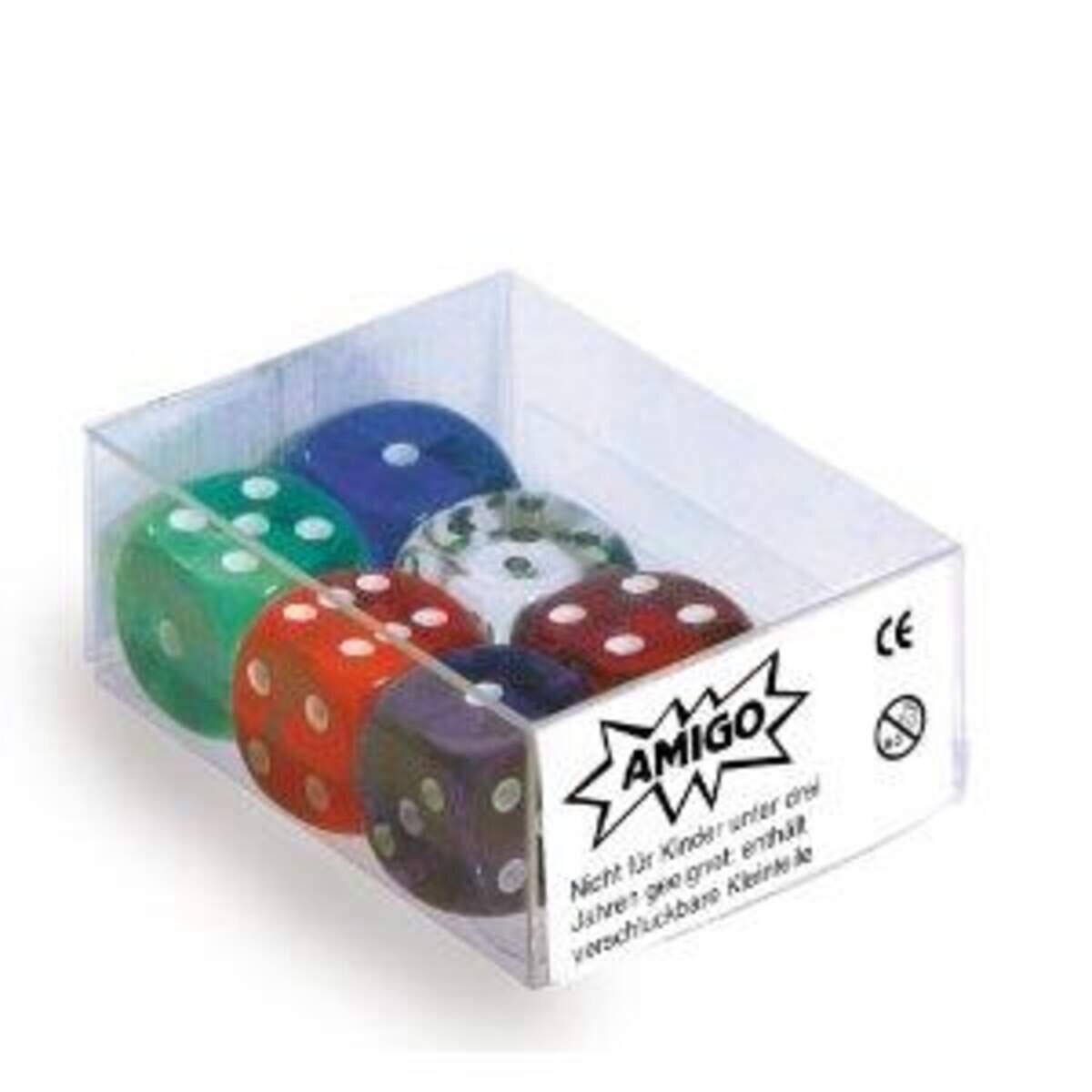 AMIGO Würfel Transparent W06 Set gemischt
