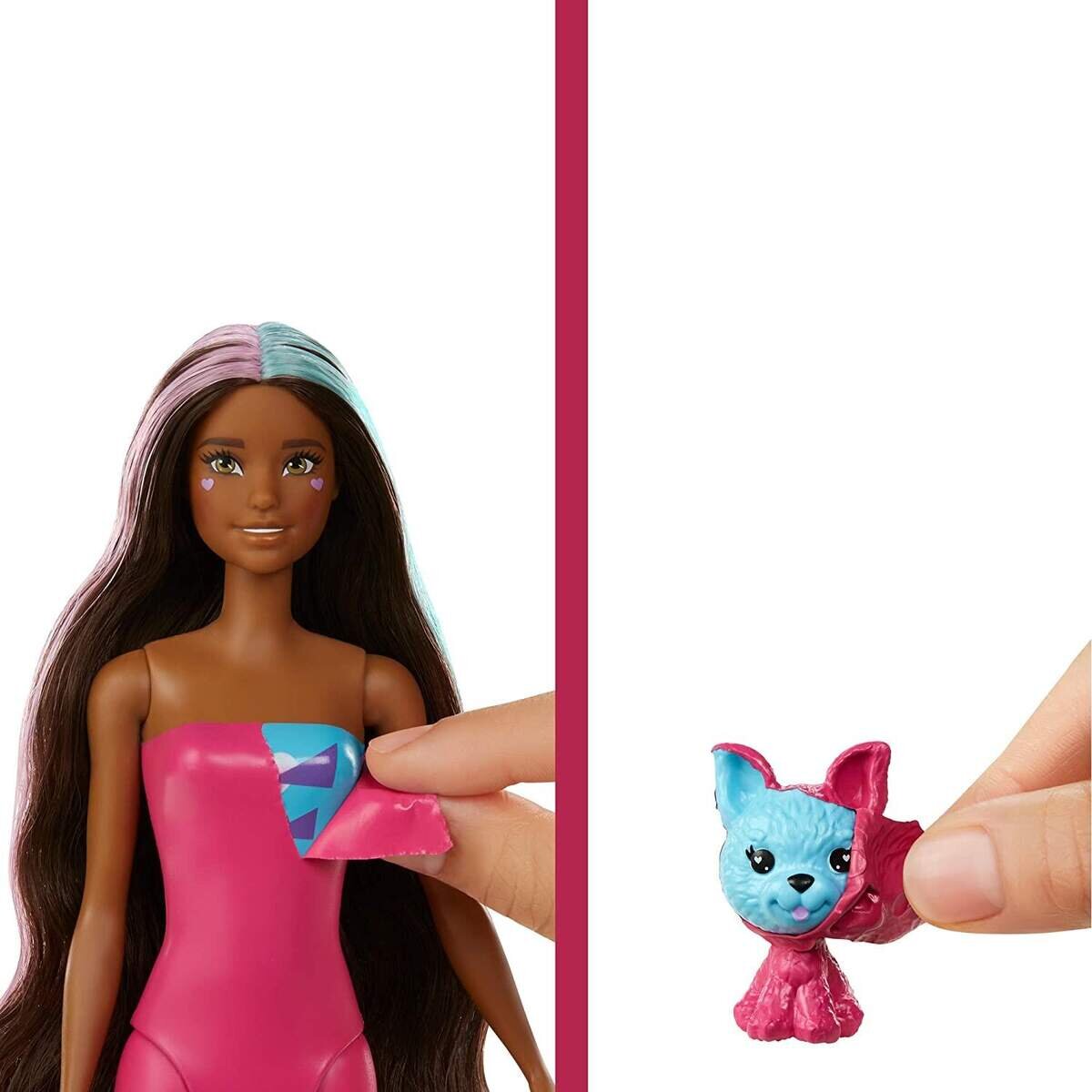 Barbie Color Reveal Puppe & Haustier, Fantasy Fashion Einhorn