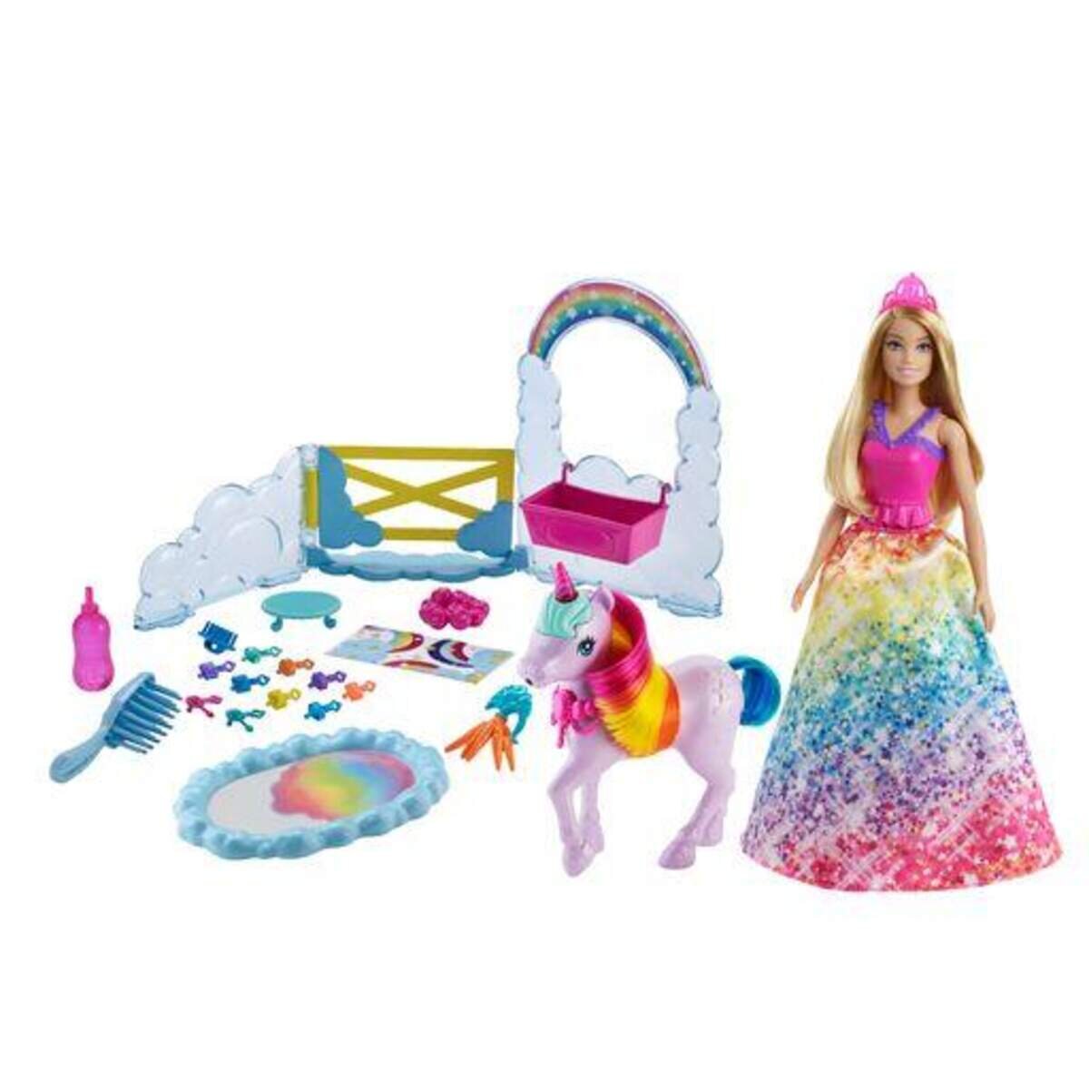 Barbie Dreamtopia Prinzessin Puppe inkl. Einhorn mit Farbwechsel, Set