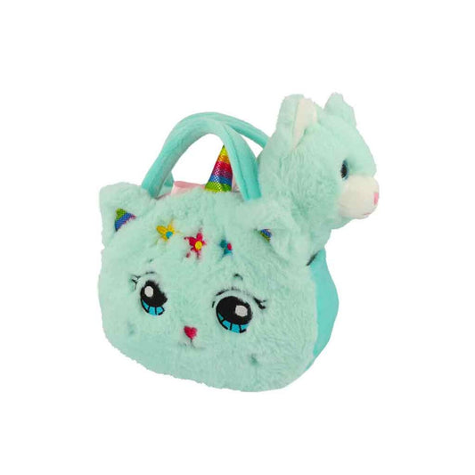 bb Klostermann Plüschtier Katze 18x20 cm mit Tasche mint