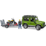 BRUDER® Land Rover Defender mit Anhänger und Scrambler Ducati Full Throttle