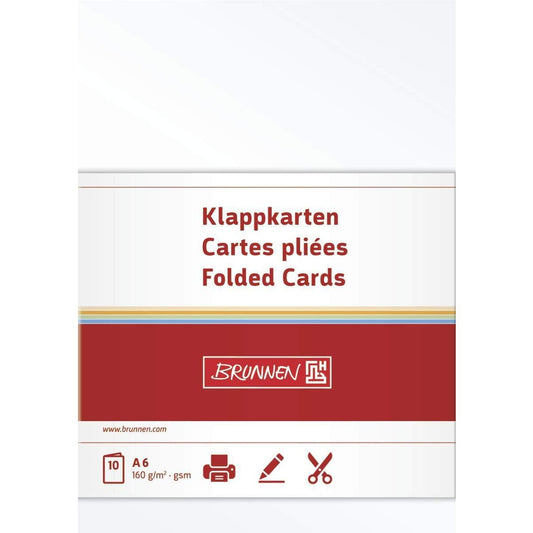 BRUNNEN Klappkarte, perlweiß, 160g/m², A6, 10 Karten