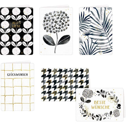 Coppenrath Verlag Grußkarte mit Kuvert All about black & white, 1 Stück, 6-fach sortiert