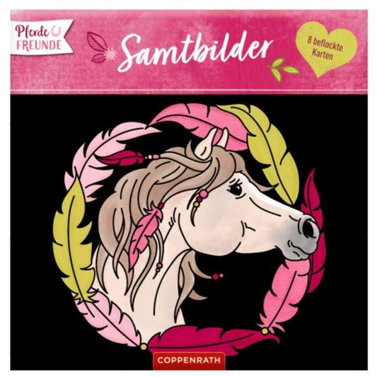 Coppenrath Verlag Pferdefreunde: Samtbilder - 8 beflockte Karten