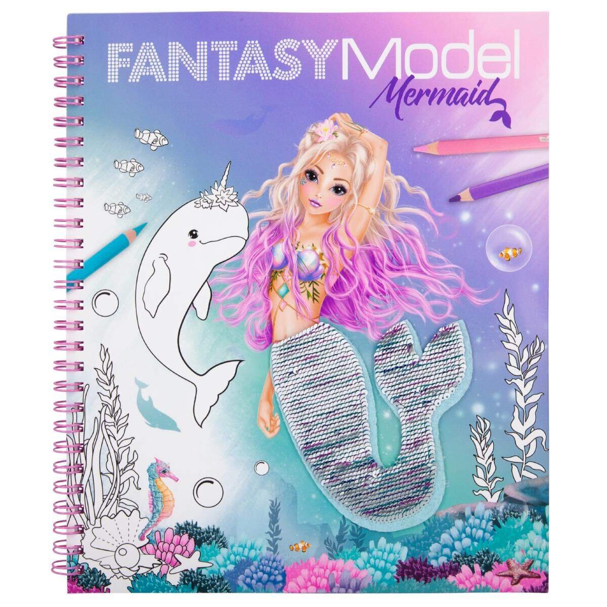 Depesche Fantasy Model Malbuch mit Pailletten MERMAID