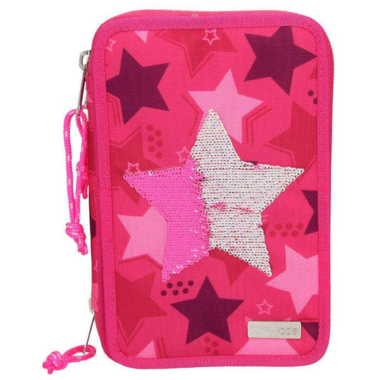 Depesche TOPModel 3-Fach Federtasche Streichpaillette Stern Pink