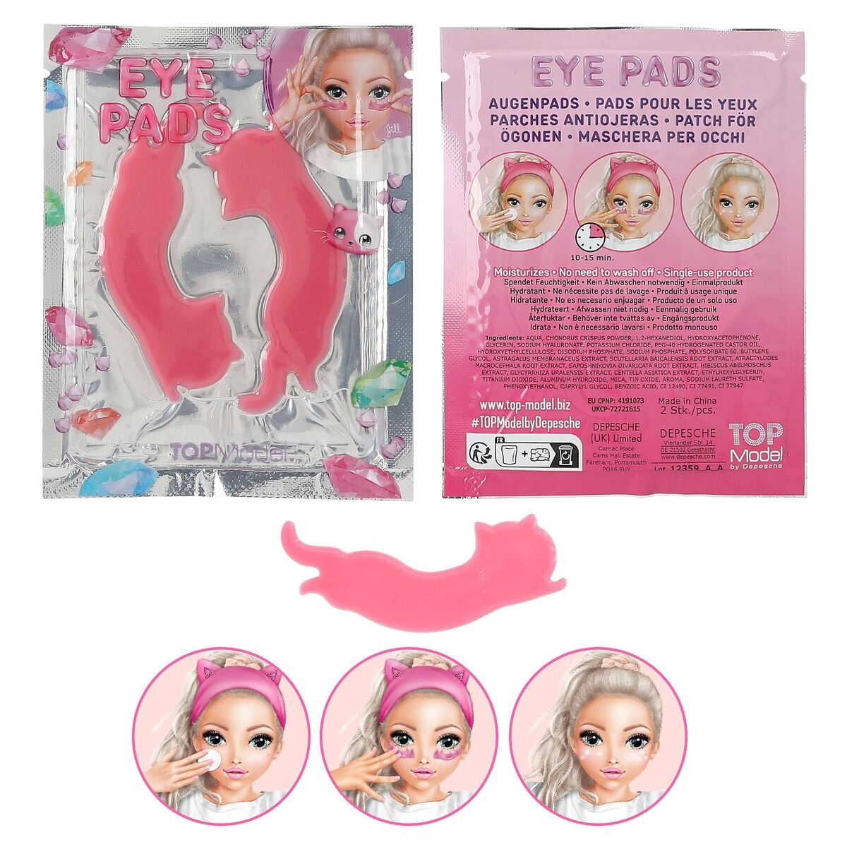 Depesche TOPModel Augenpads BEAUTY and ME, 1 Packung, 3-Fach sortiert