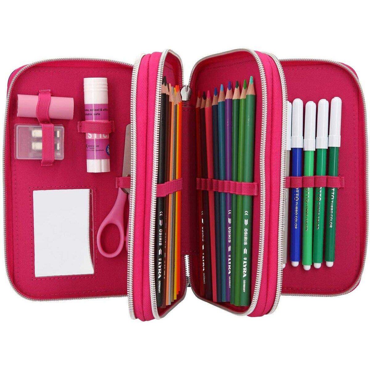 Depesche TOPModel Friends 3-Fach Federtasche Jill & June gefüllt