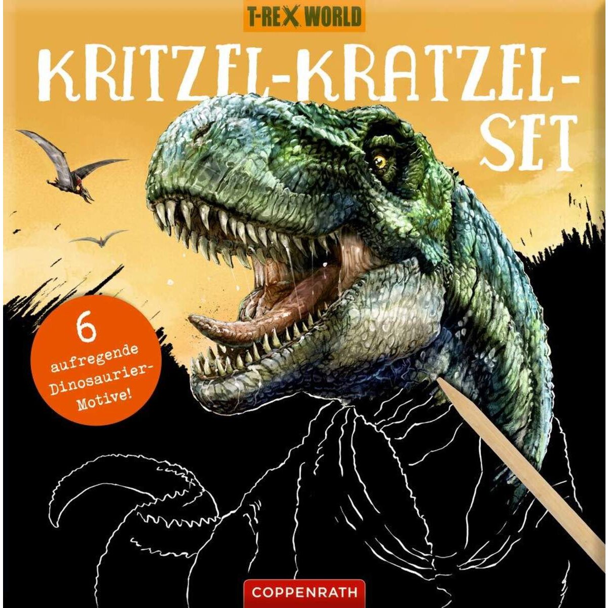 Die Spiegelburg Kritzel-Kratzel-Set: 6 aufregende Dinosaurier-Motive