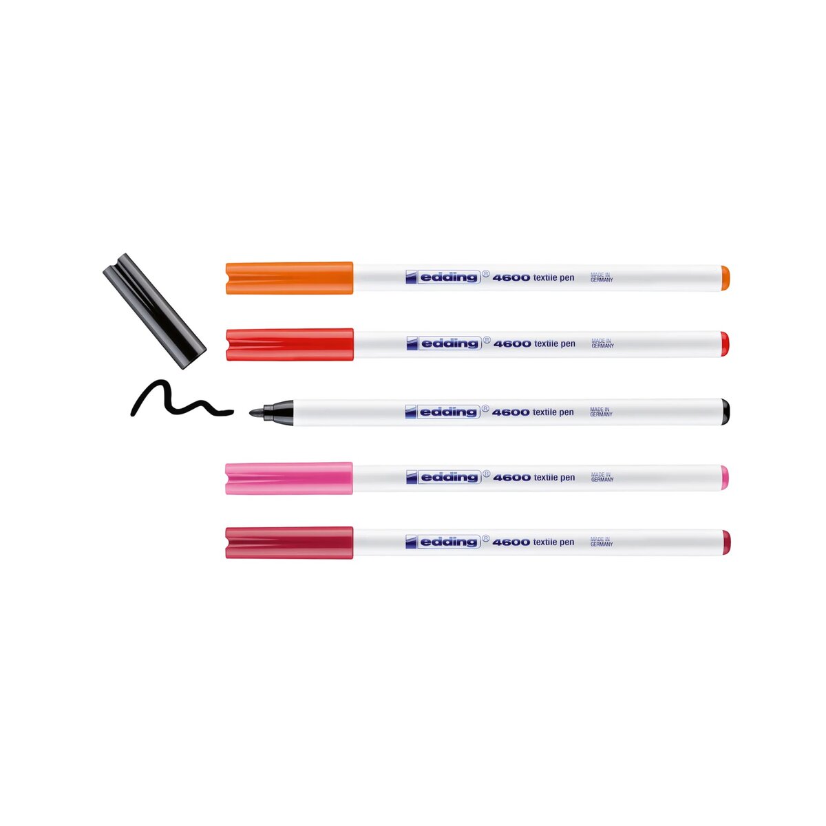 edding 4600 Textilpen, 1mm warme Farben, 5 Stück