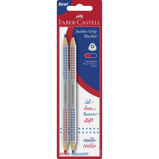 Faber-Castell Jumbo Grip Silbentrennstift bicolor, Zweifarbstift rot und blau