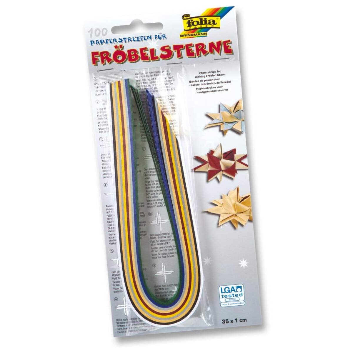 Folia 1296 Papierstreifen für Fröbelsterne, 100 Stück