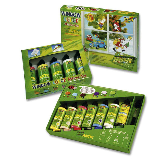 Folia Funny Window color ANTIK Profiset 7-er Set