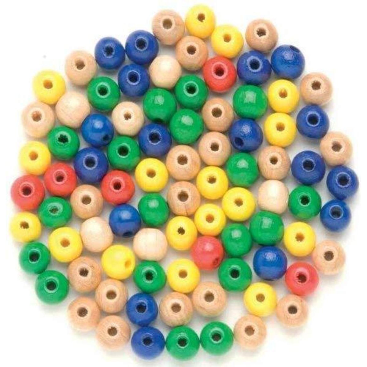 Glorex Holzperlen Mix bunt, 8 mm, 80 Stück