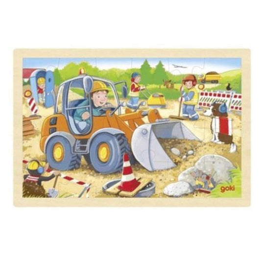 goki Einlegepuzzle Baustelle, 24 Teile