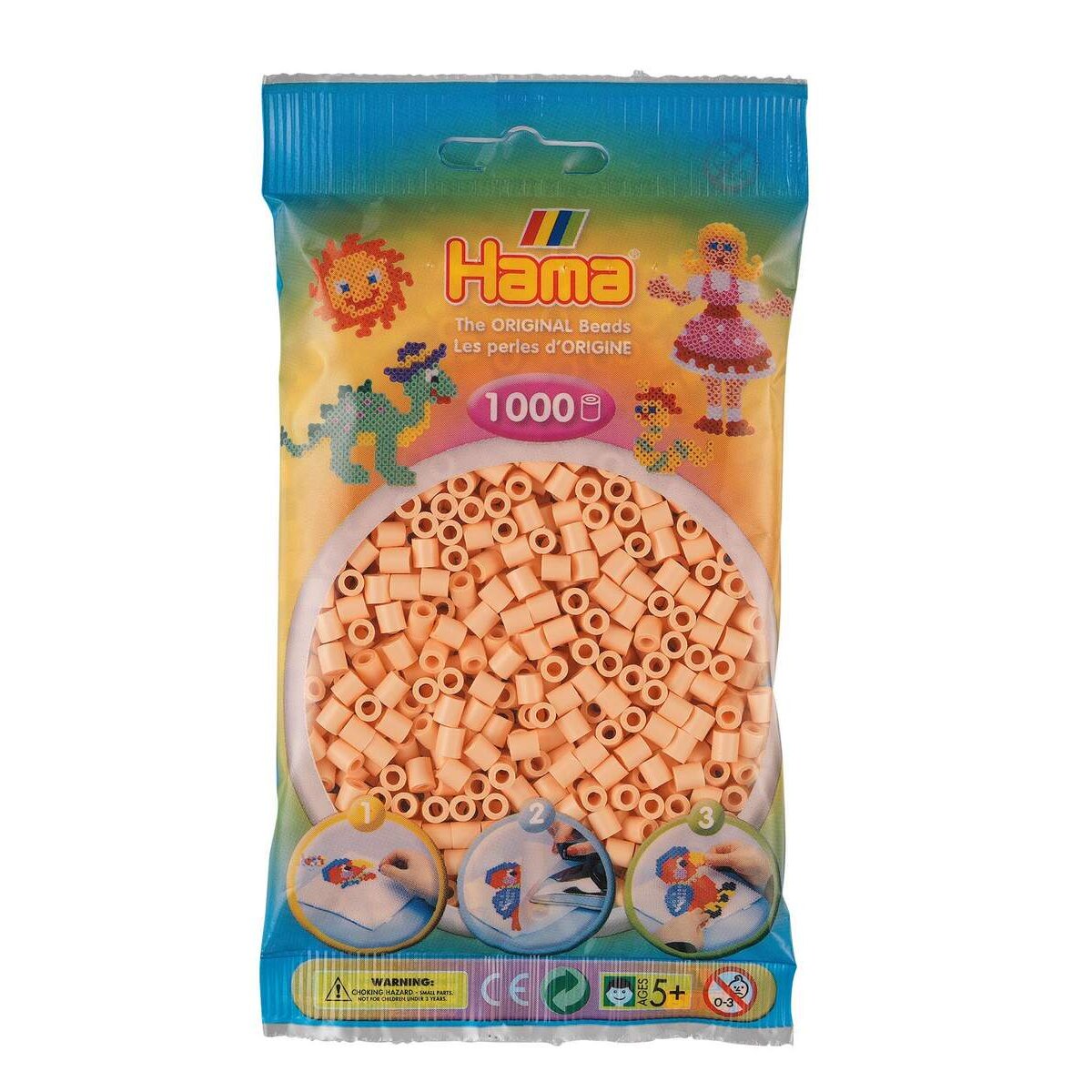 Hama Midi Bügelperlen, Heller Pfirsich, ca. 1.000 Stück, Ø 5,0 mm