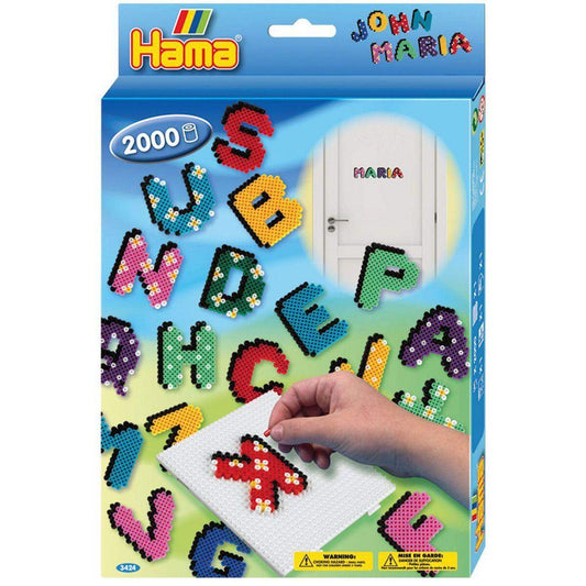 Hama Midi Bügelperlen Set Buchstaben, 2000 Stück