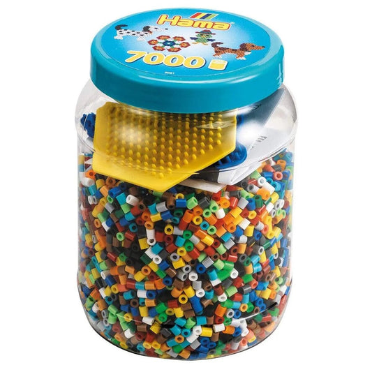 Hama Bügelperlen Dose mit ca. 7000 Perlen, blau gelb