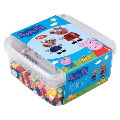 Hama Bügelperlen Maxi, Dose mit ca. 900 Perlen, Stiftplatte und Zubehör, Peppa Wutz Motive