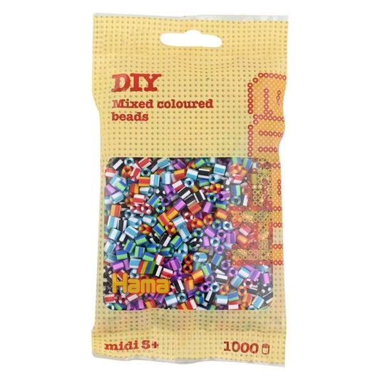 Hama Midi Bügelperlen, Mix 90 gestreift, ca. 1.000 Stück, Ø 5,0 mm