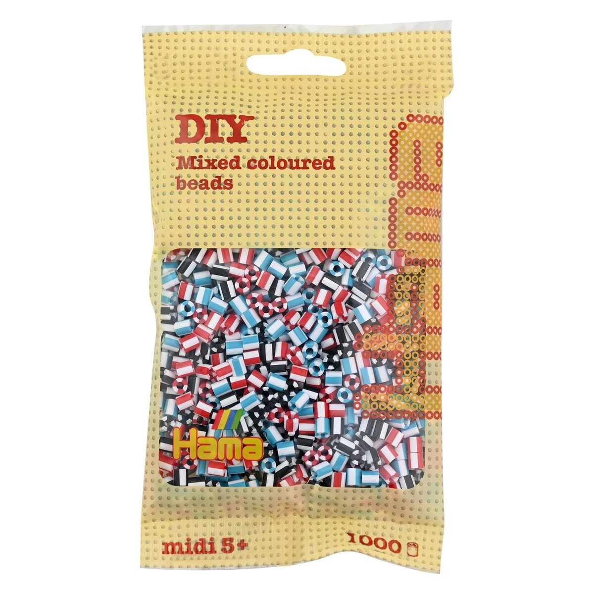 Hama Midi Bügelperlen, Mix 91 gestreift, ca. 1.000 Stück, Ø 5,0 mm