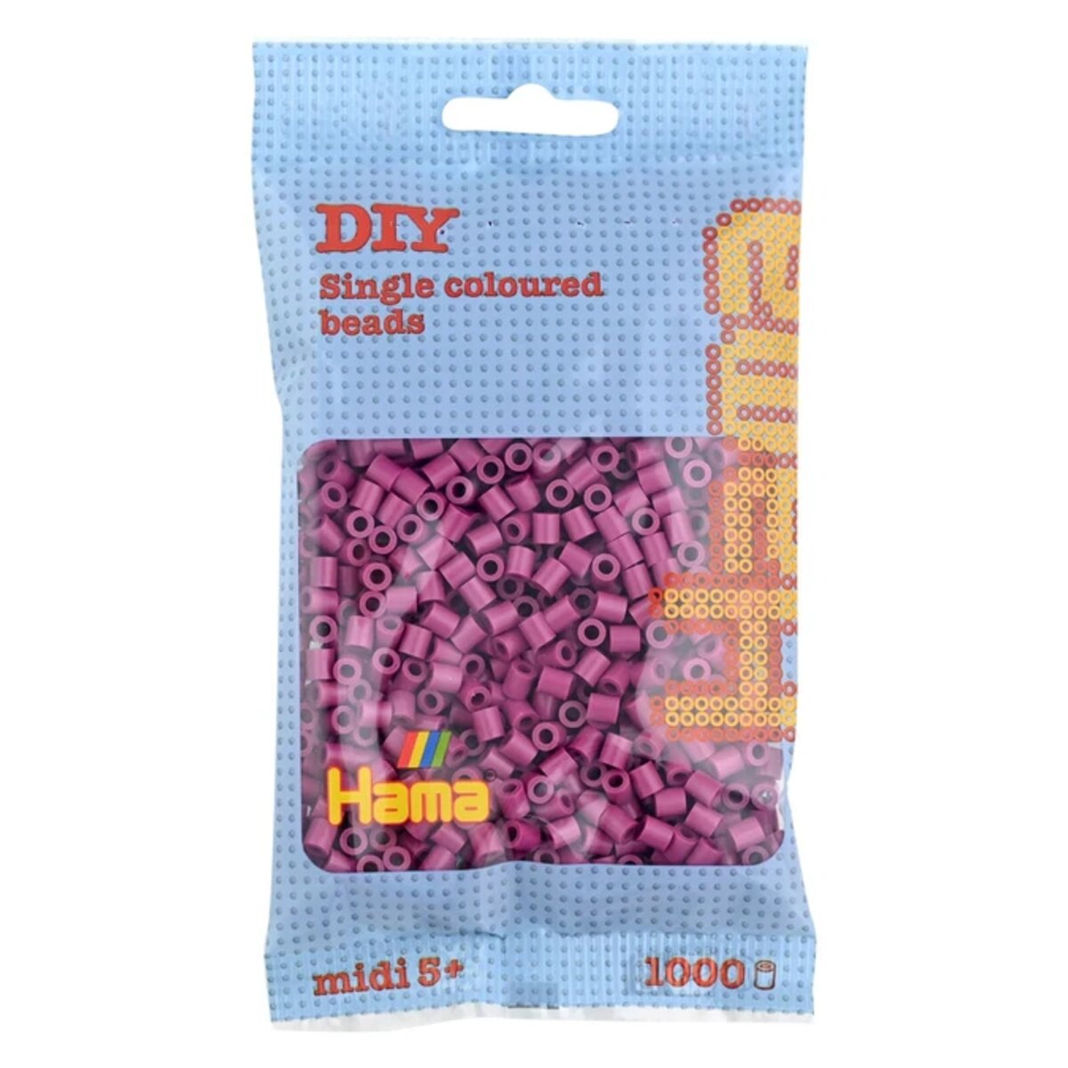 Hama Midi Bügelperlen, Pflaume, ca. 1.000 Stück, Ø 5,0 mm