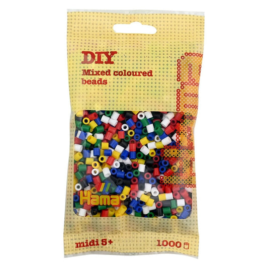 Hama Midi Bügelperlen, Vollton Mix, ca. 1.000 Stück, Ø 5,0 mm