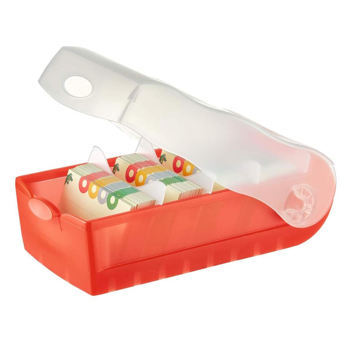 HAN Karteibox Croco A8, transluzent rot