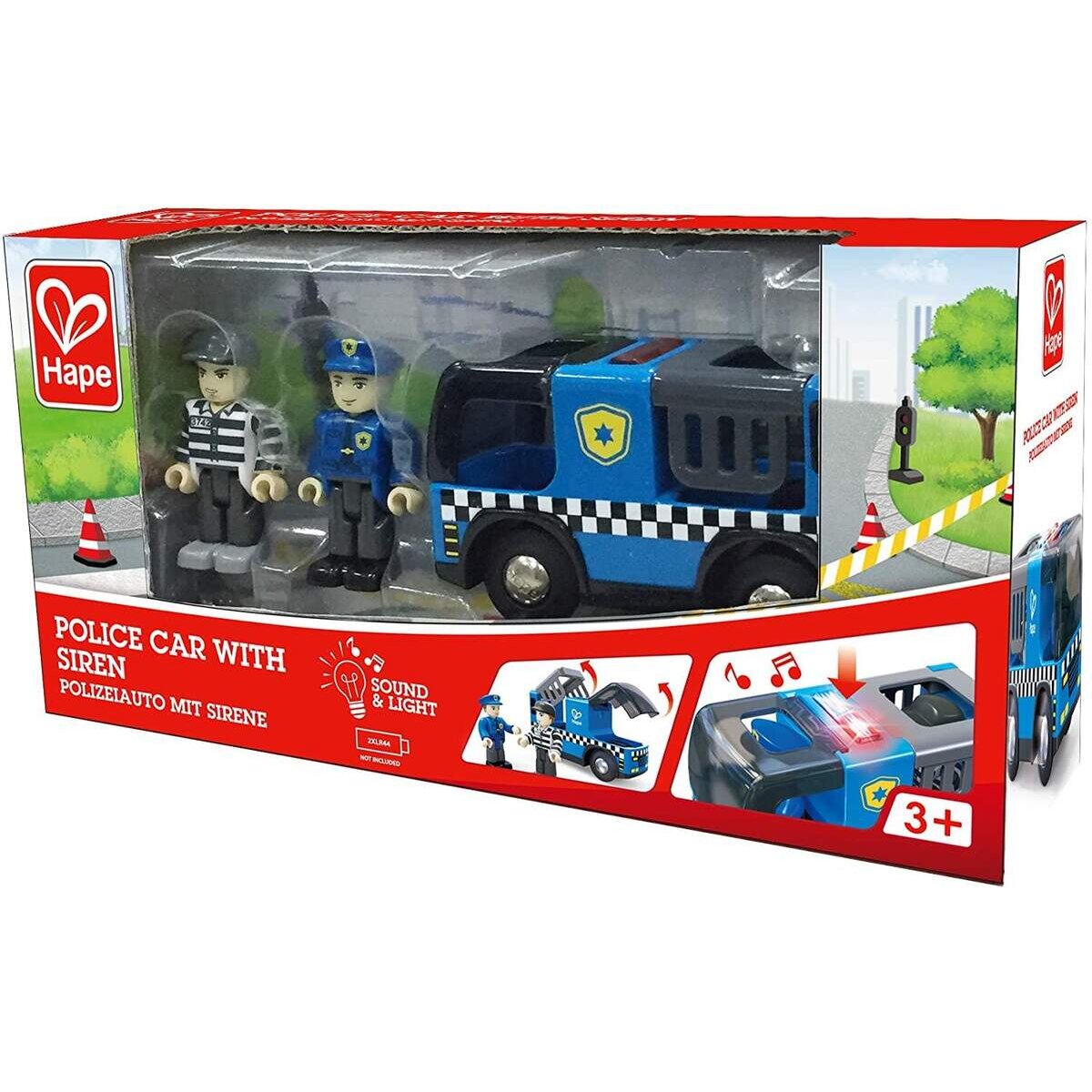 Hape Polizeiauto mit Sirene Polizist und Räuber