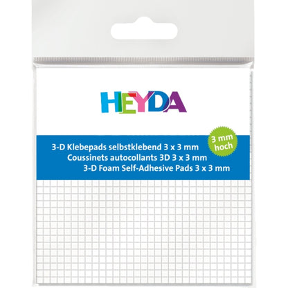 Heyda 961 Stück 3D-Klebepads 3 × 3 × 3 mm weiß beidseitig klebend