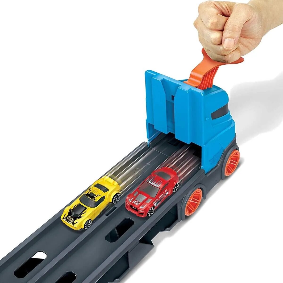 Hot Wheels 2-in-1 Rennbahn-Transporter inkl. 3 Spielzeugautos