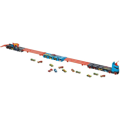Hot Wheels 2-in-1 Rennbahn-Transporter inkl. 3 Spielzeugautos