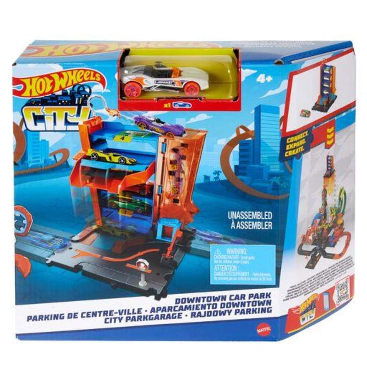 Hot Wheels City Downtown Sortiment, 1 Packung / Set, 4-fach sortiert
