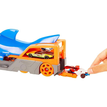 Hot Wheels Hungriger Hai-Transporter für bis zu 5 Spielzeugautos